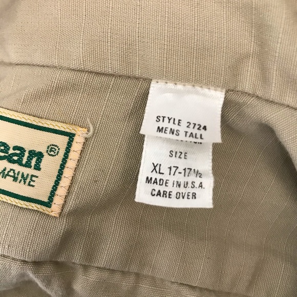 Vintage LL Bean Beige Shooting Shirt XL USA Made - Picture 7 of 7